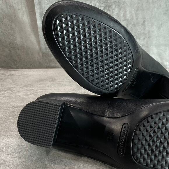 AEROSOLES Women's Black Leather Eye Candy Block Heel Slip-On Pumps SZ 8 - Picture 7 of 9